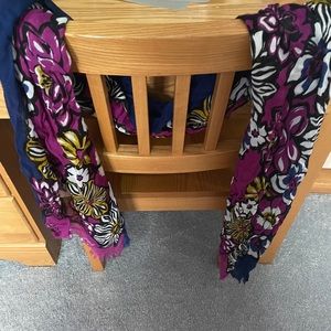 Vera Bradley Blue/Purple floral scarf